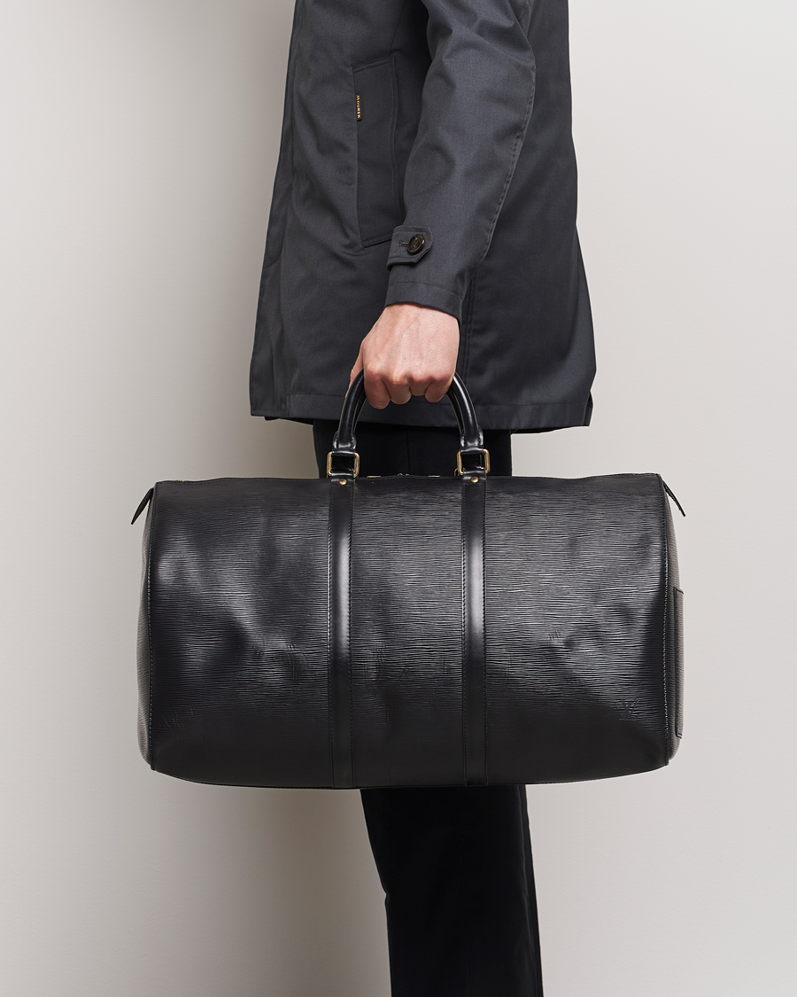 Herre | Louis Vuitton Pre-Owned Keepall 50 EPI Leather Bag Black | Louis Vuitton Pre-Owned | Keepall 50 EPI Leather Bag Black