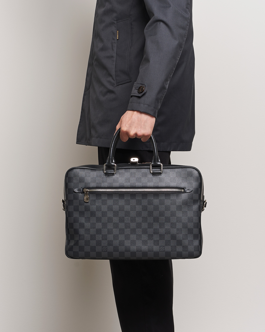 Herre | Louis Vuitton Pre-Owned Porte Document Business Damier Graphite | Louis Vuitton Pre-Owned | Porte Document Business Damier Graphite