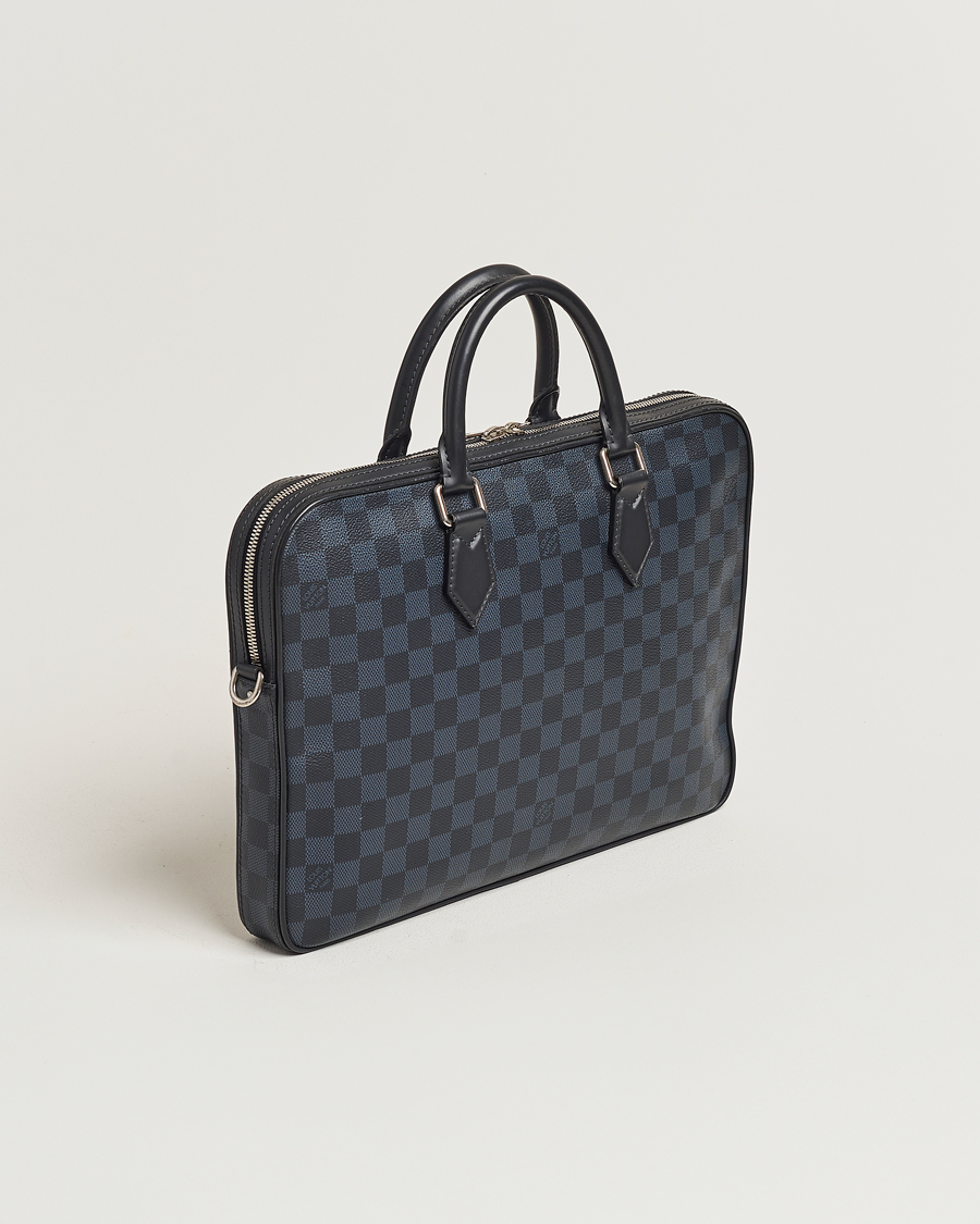 Herre | Louis Vuitton Pre-Owned Dandy Slim Briefcase Damier Navy | Louis Vuitton Pre-Owned | Dandy Slim Briefcase Damier Navy