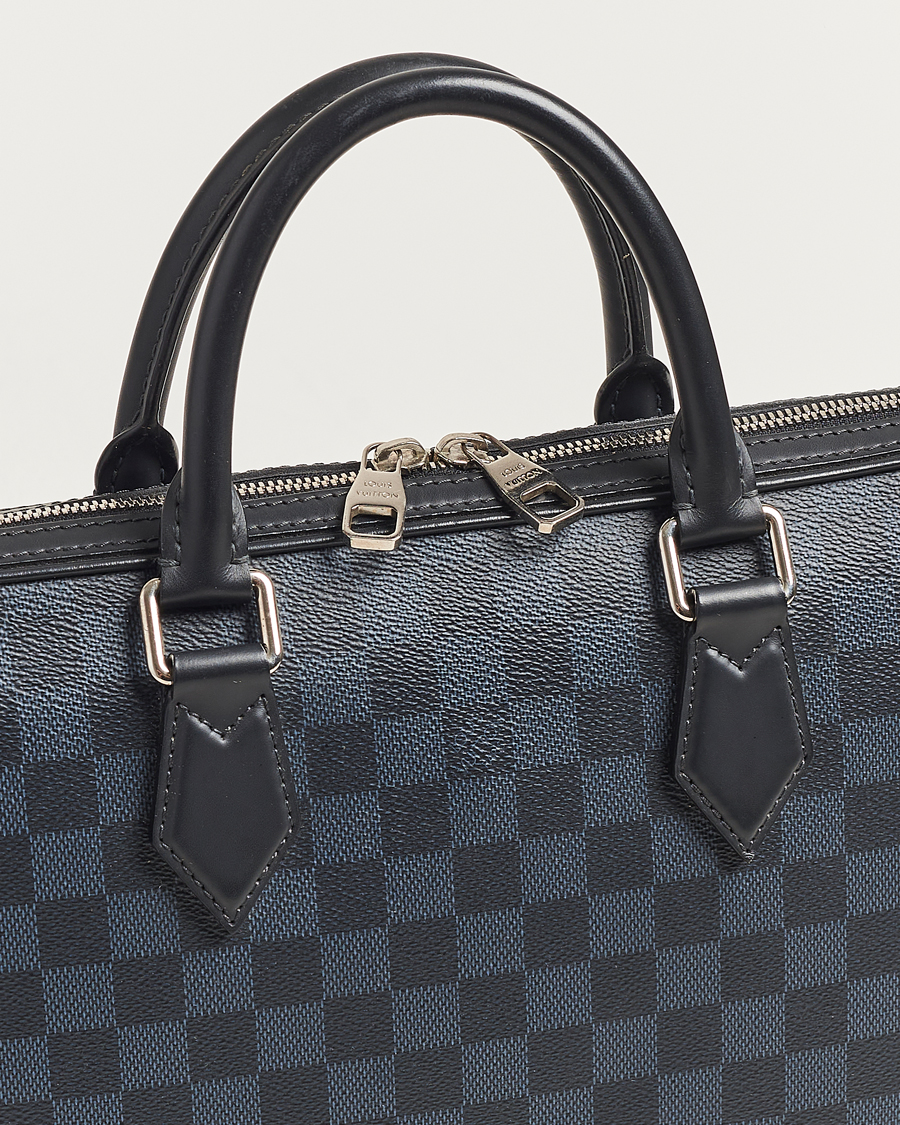 Herre | Louis Vuitton Pre-Owned Dandy Slim Briefcase Damier Navy | Louis Vuitton Pre-Owned | Dandy Slim Briefcase Damier Navy