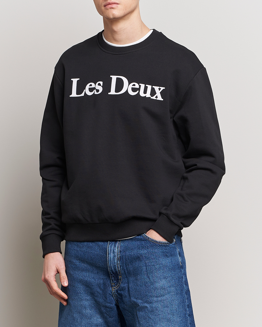 Herre | Klær | LES DEUX | Charles Logo Sweatshirt Black