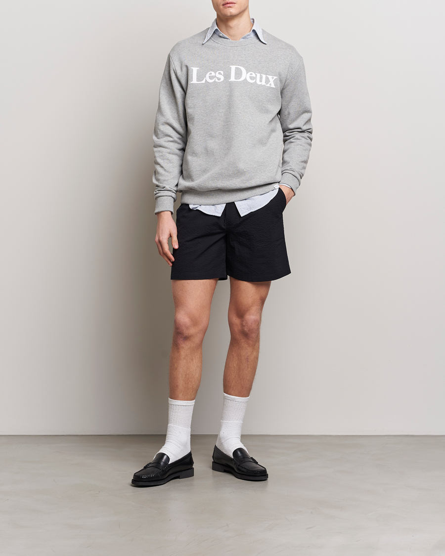 Herre | Gensere | LES DEUX | Charles Logo Sweatshirt Light Grey Melange