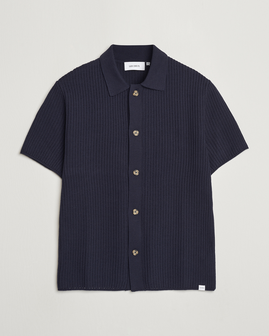 Herre | Skjorter | LES DEUX | Gustavo Knitted Shirt Dark Navy