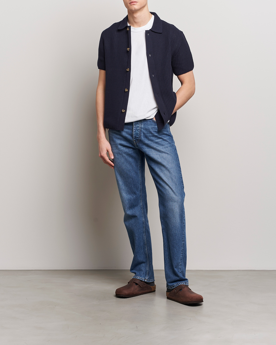 Herre | Skjorter | LES DEUX | Gustavo Knitted Shirt Dark Navy