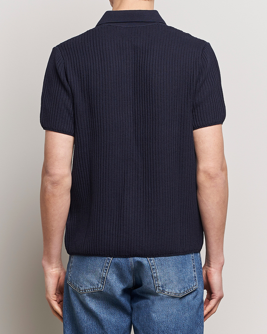 Herre | Skjorter | LES DEUX | Gustavo Knitted Shirt Dark Navy
