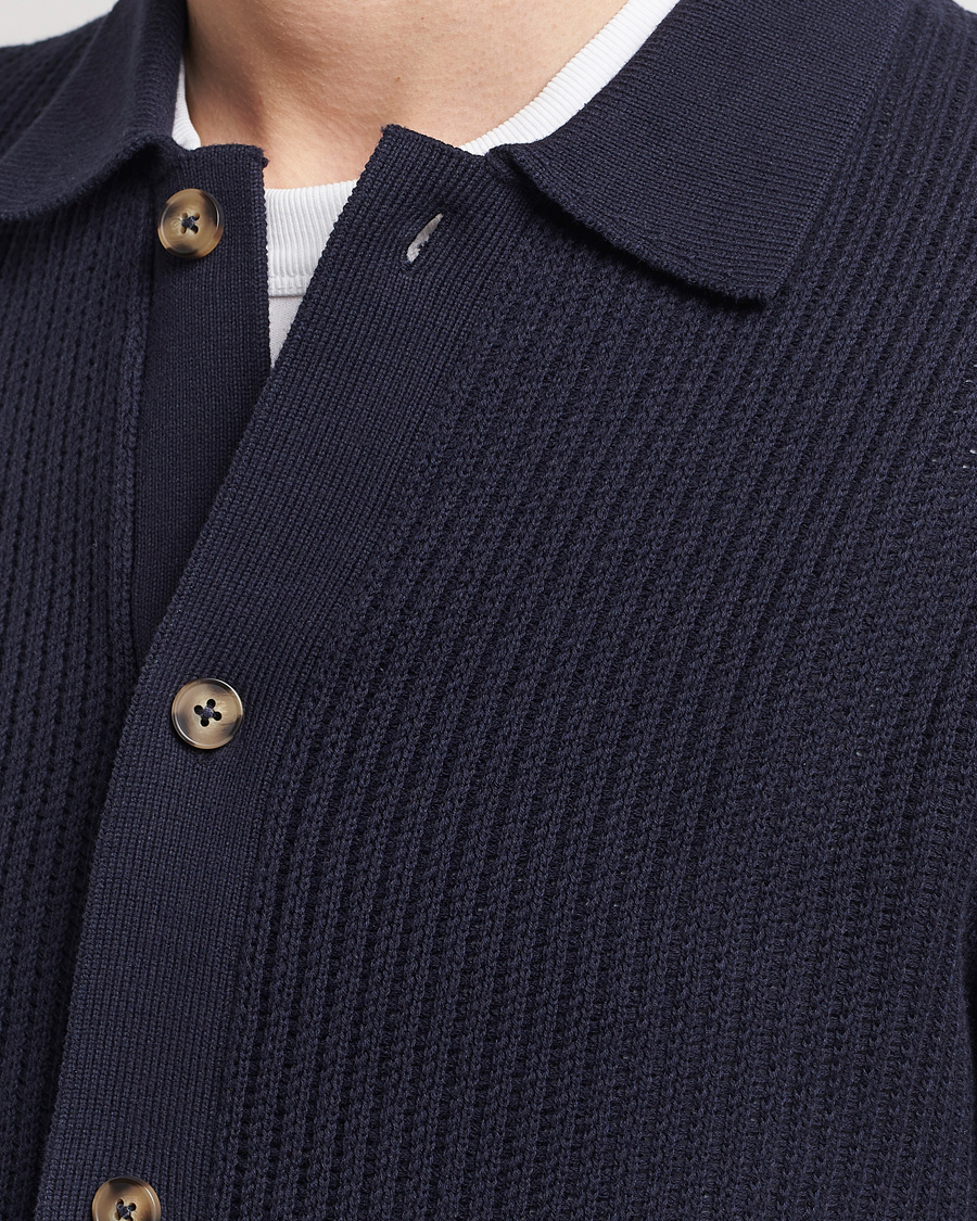 Herre | Skjorter | LES DEUX | Gustavo Knitted Shirt Dark Navy