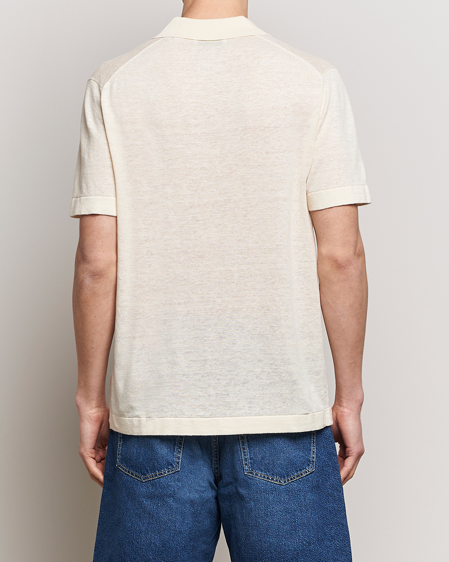 Herre | Pikéer | LES DEUX | Emmanuel Linen/Cotton Polo Knit Ivory