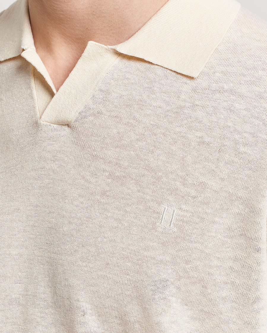 Herre | Pikéer | LES DEUX | Emmanuel Linen/Cotton Polo Knit Ivory