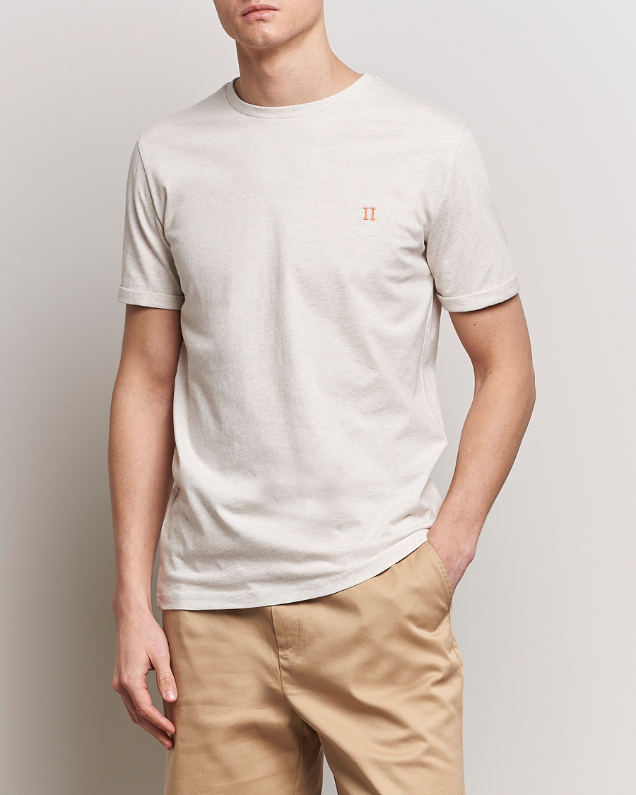 Herre | LES DEUX | LES DEUX | Nørregaard Cotton T-Shirt Ivory Melange