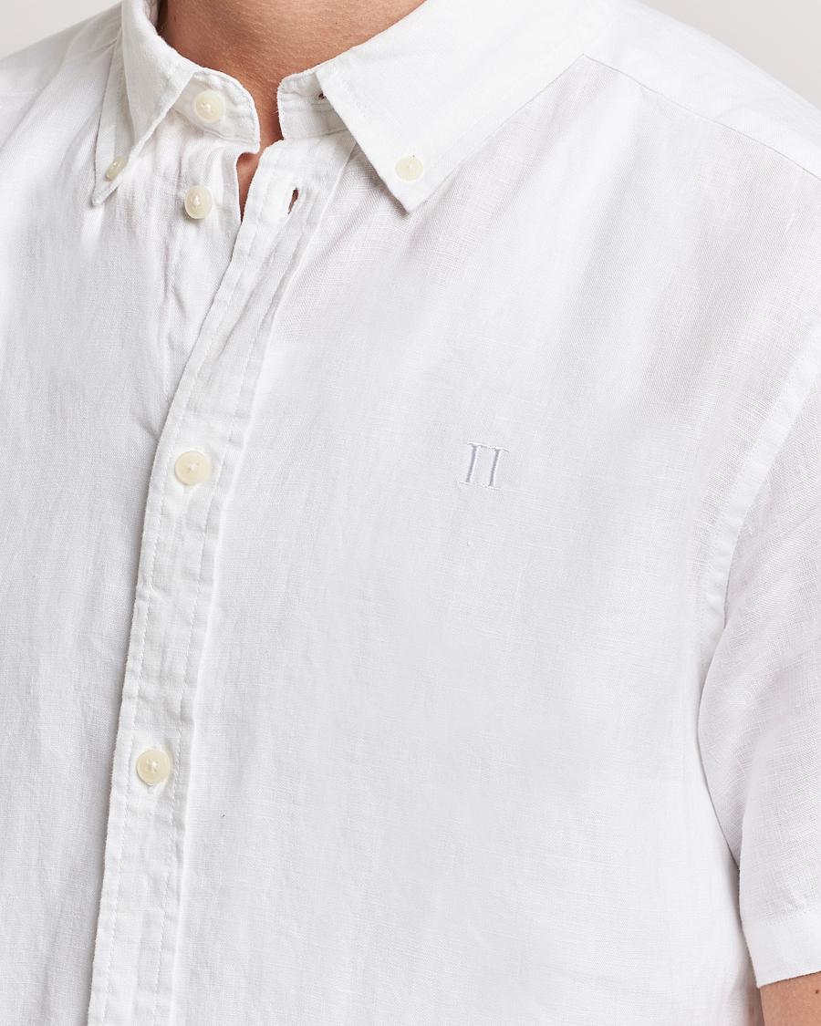 Herre | Skjorter | LES DEUX | Kris Short Sleeve Linen Shirt White