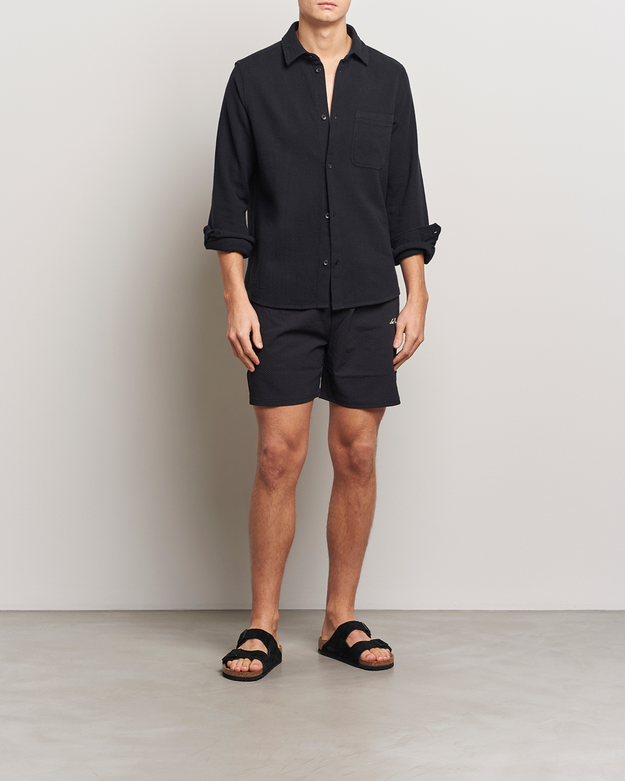 Herre | Badeshorts | LES DEUX | Stan Seersucker Swim Shorts Black