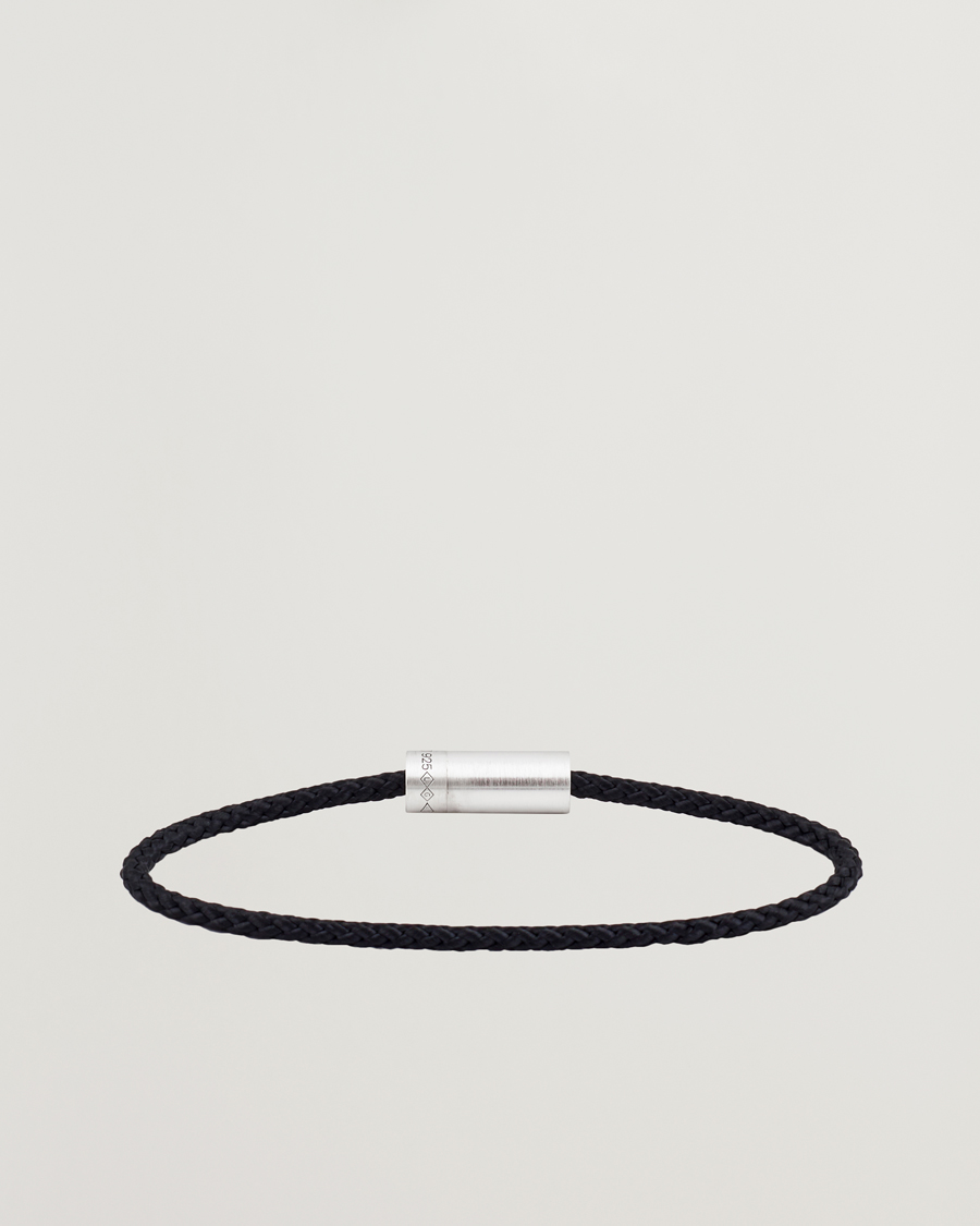 Herre | Smykker | LE GRAMME | Nato Cable Brushed Bracelet Black/Sterling Silver 7g