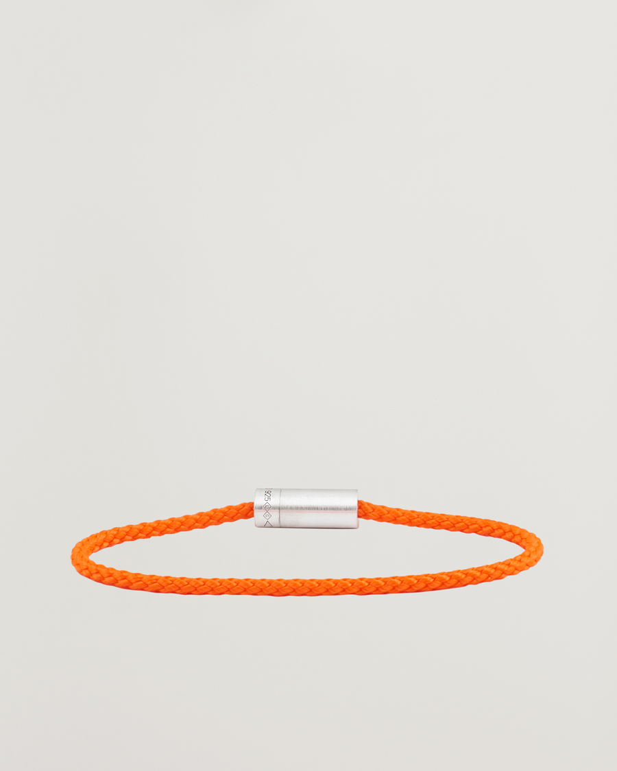 Herre | Smykker | LE GRAMME | Nato Cable Brushed Bracelet Orange/Sterling Silver 7g
