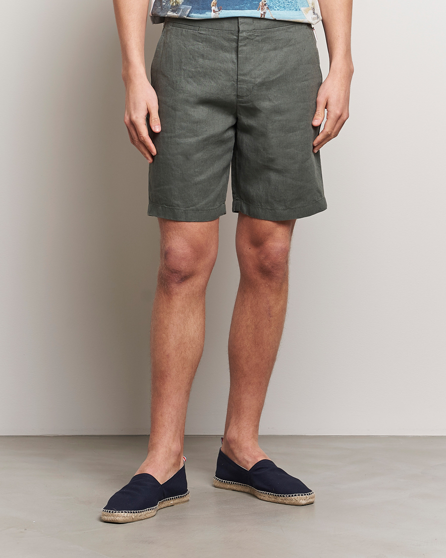 Herre | Klær | Orlebar Brown | Norwich Linen Shorts Light Kombu