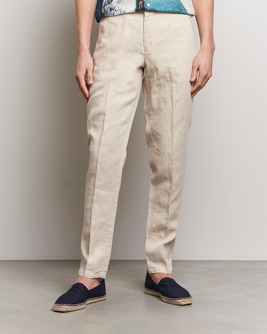 Herre | Sommer | Orlebar Brown | Griffon Linen Trousers Chai