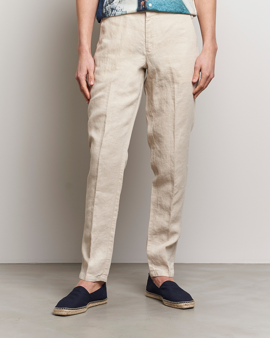 Herre | Linbukser | Orlebar Brown | Griffon Linen Trousers Chai