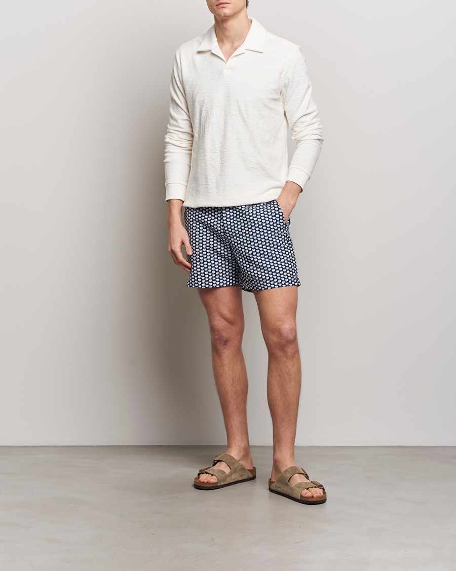 Herre | Badeshorts | Orlebar Brown | Bulldog Jaquard Flutter Swim Shorts Night Iris