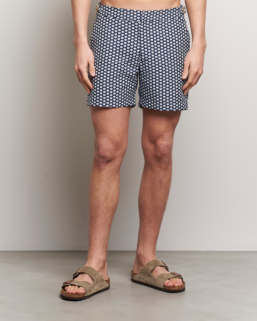 Herre | Klær | Orlebar Brown | Bulldog Jaquard Flutter Swim Shorts Night Iris