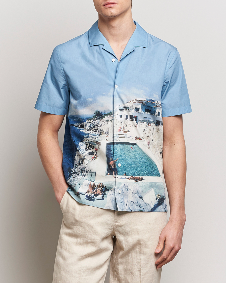 Herre | Kortermede skjorter | Orlebar Brown | Hibbert Photographic Roc Pool Shirt Blue