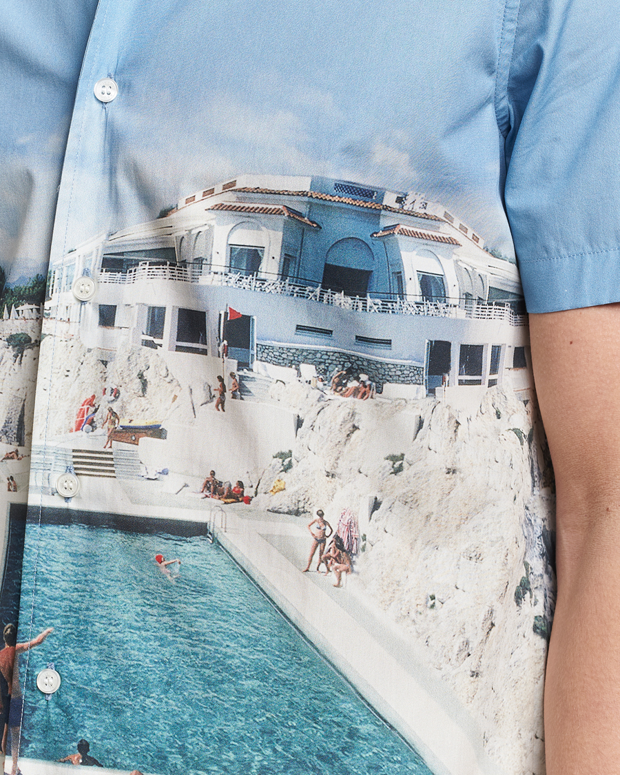 Herre | Skjorter | Orlebar Brown | Hibbert Photographic Roc Pool Shirt Blue
