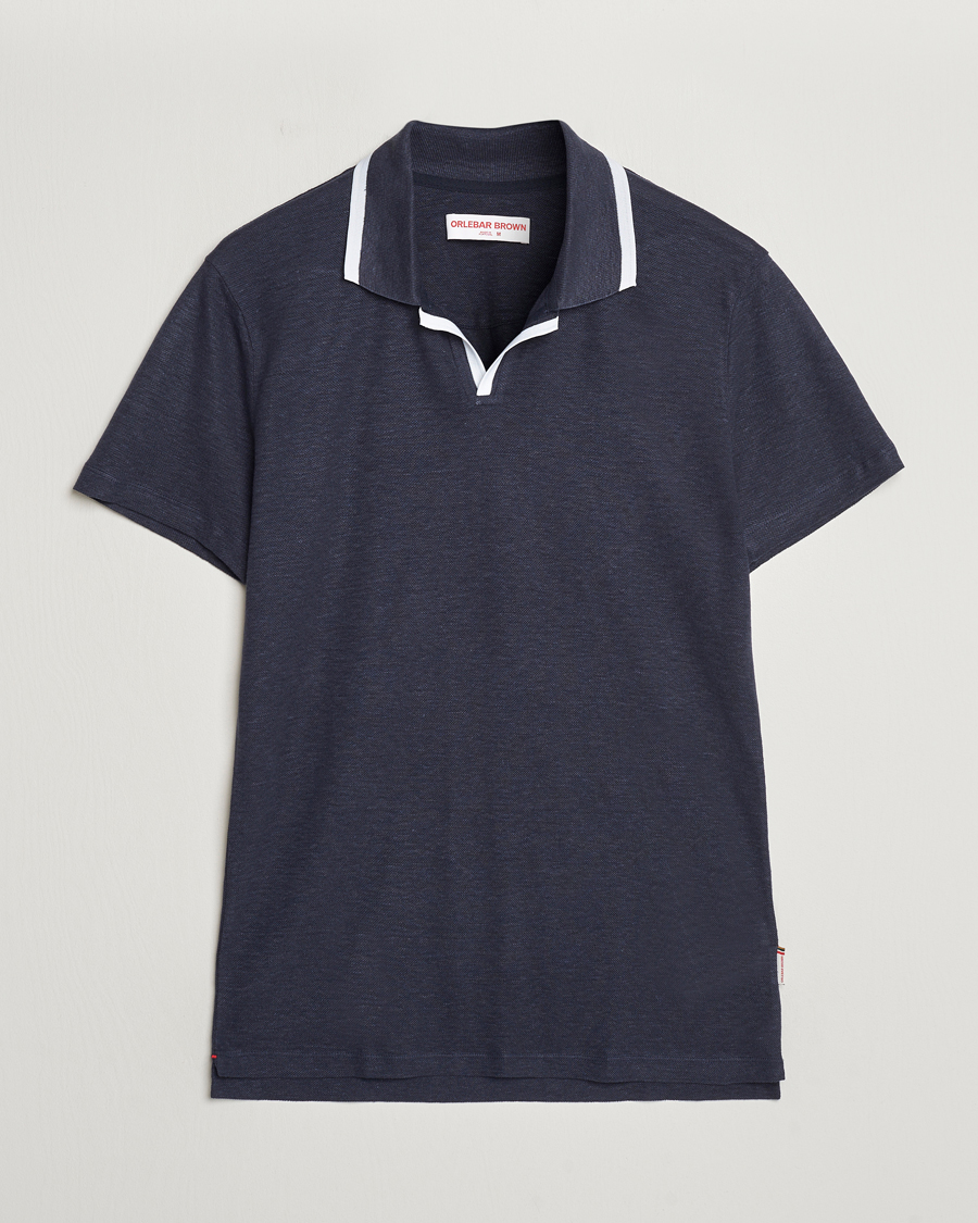 Herre | Pikéer | Orlebar Brown | Felix Linen Pique Polo Night Iris