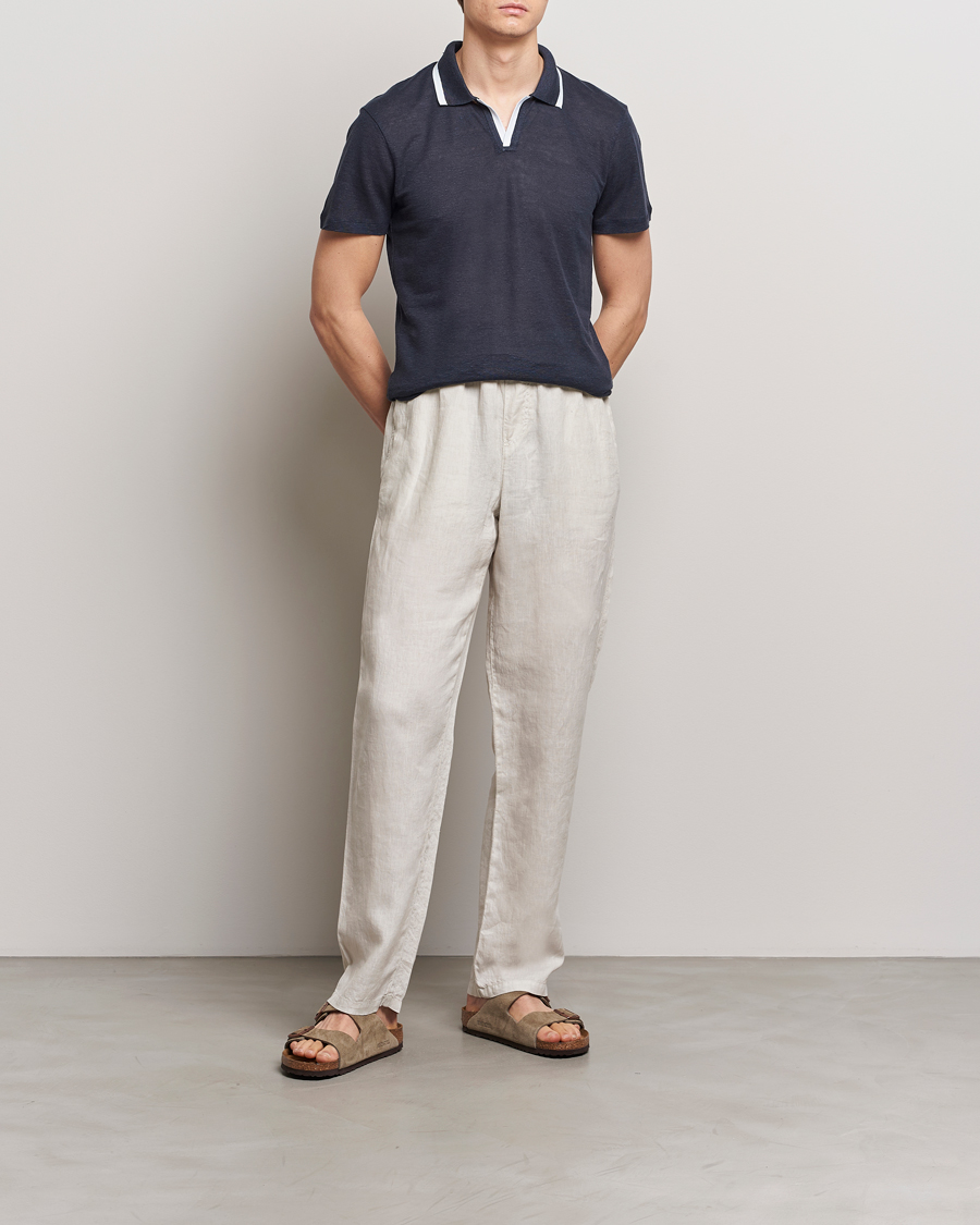 Herre | Pikéer | Orlebar Brown | Felix Linen Pique Polo Night Iris
