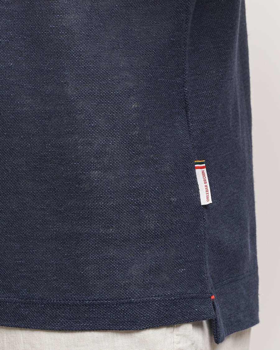 Herre | Pikéer | Orlebar Brown | Felix Linen Pique Polo Night Iris