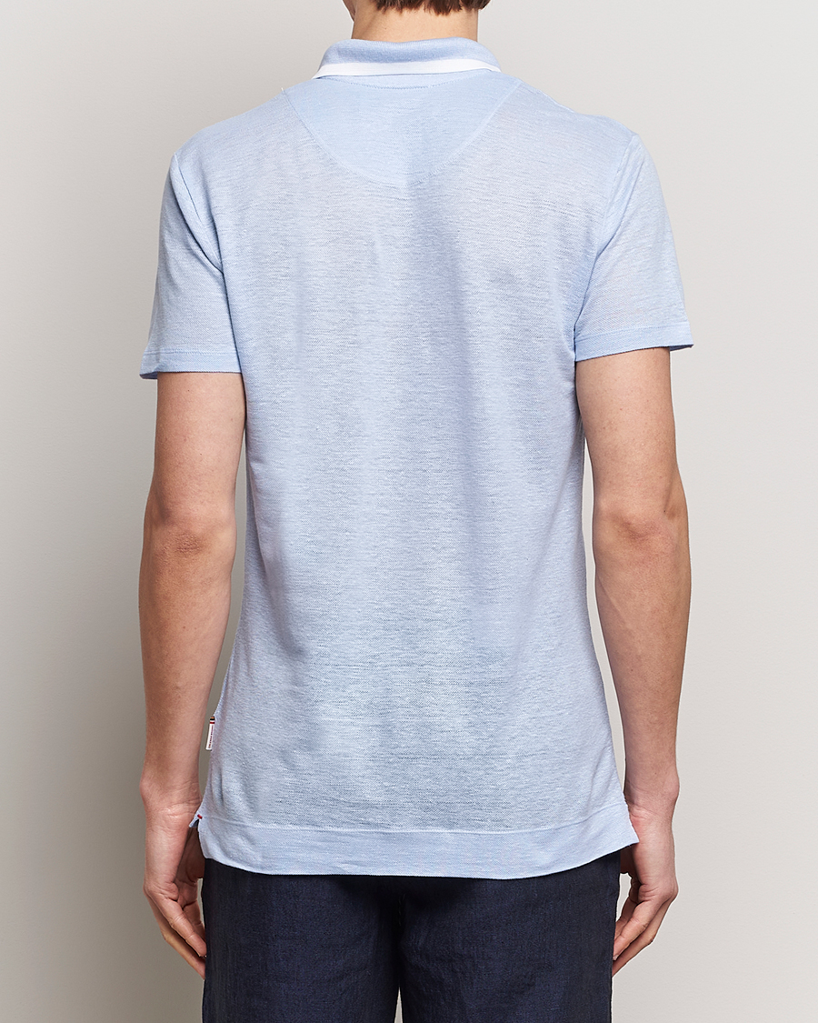 Herre | Pikéer | Orlebar Brown | Felix Linen Pique Polo Soft Blue