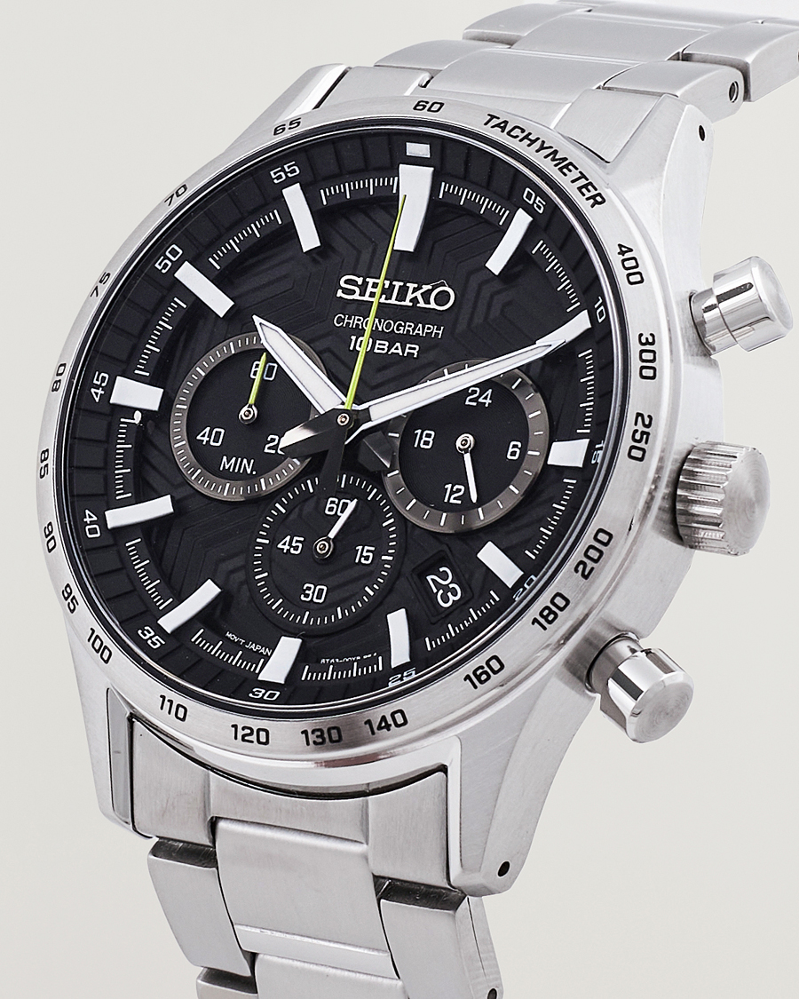 Herre | Seiko Chronograph 43mm Steel Black Dial | Seiko | Chronograph 43mm Steel Black Dial