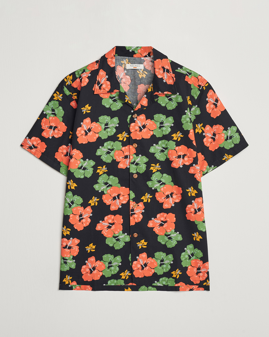Herre | Skjorter | Nudie Jeans | Arvid Flower Hawaii Shirt Black