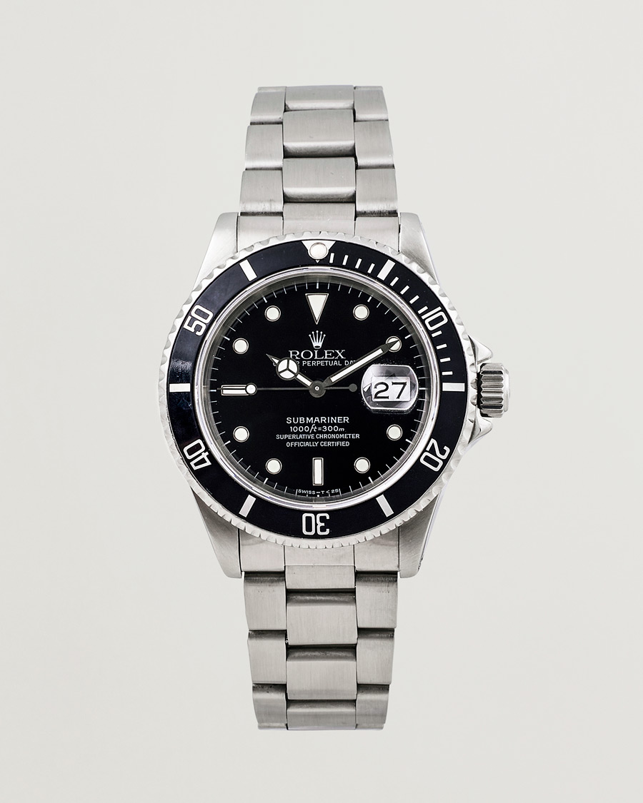 Herre | Rolex Pre-Owned Submariner 16610 Oyster Perpetual Steel Black Silver | Rolex Pre-Owned | Submariner 16610 Oyster Perpetual Steel Black Silver