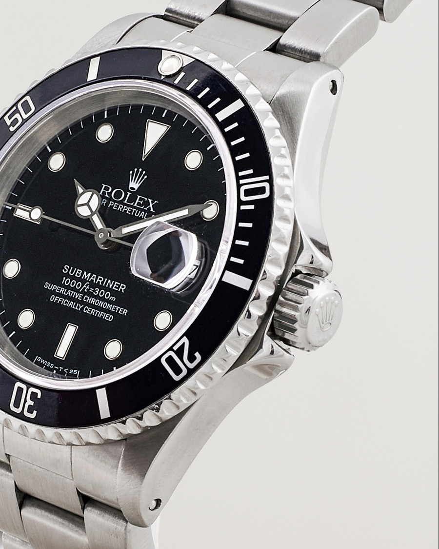 Herre | Rolex Pre-Owned Submariner 16610 Oyster Perpetual Steel Black Silver | Rolex Pre-Owned | Submariner 16610 Oyster Perpetual Steel Black Silver