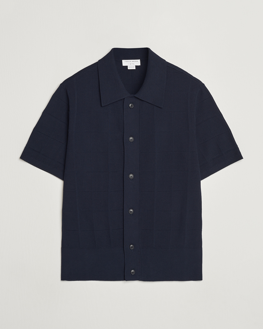 Herre | Pikéer | Tiger of Sweden | Araawen Short Sleeve Knitted Polo Light Ink