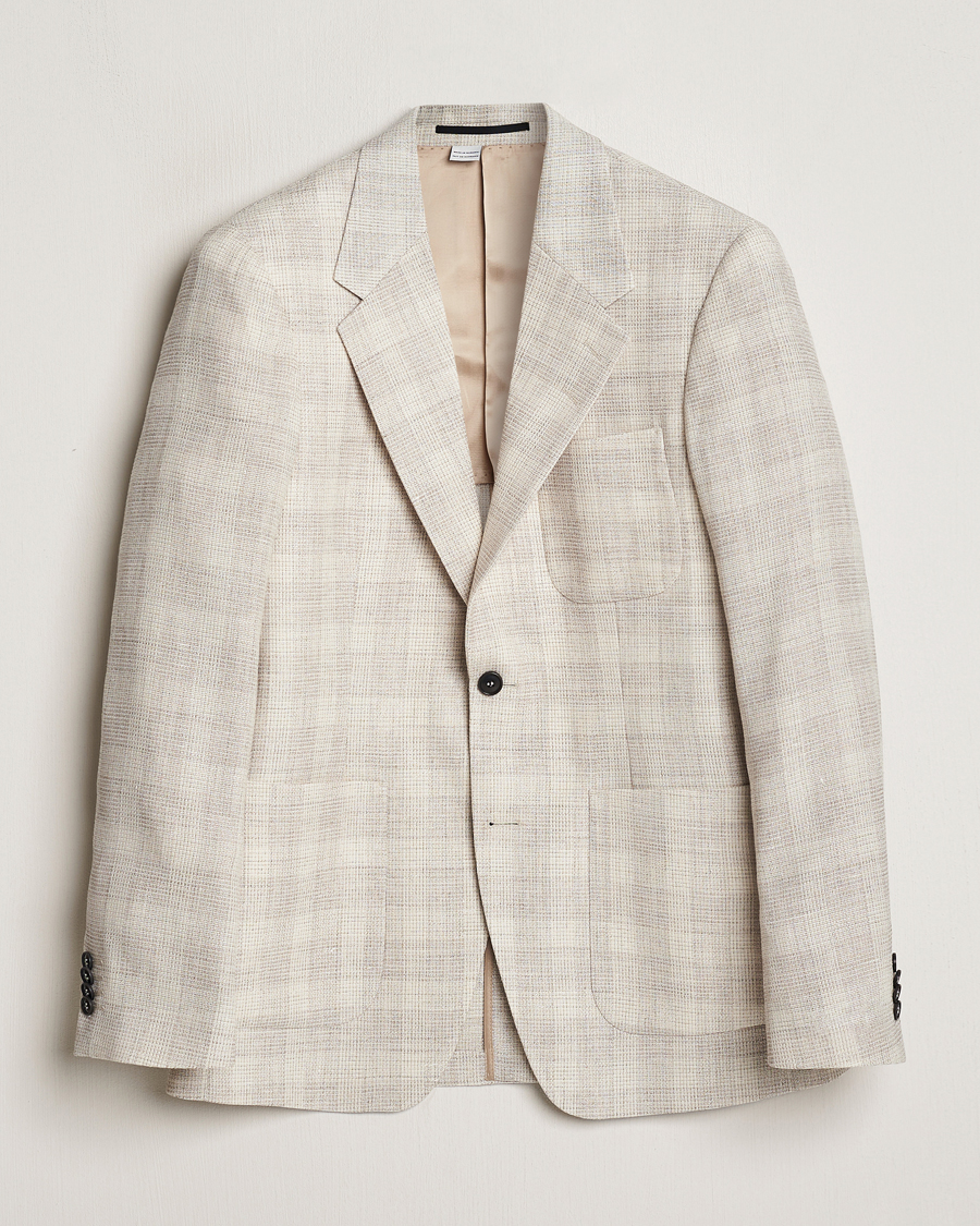 Herre | Dressjakker | Tiger of Sweden | Julien Half Lined Checked Blazer Natural White