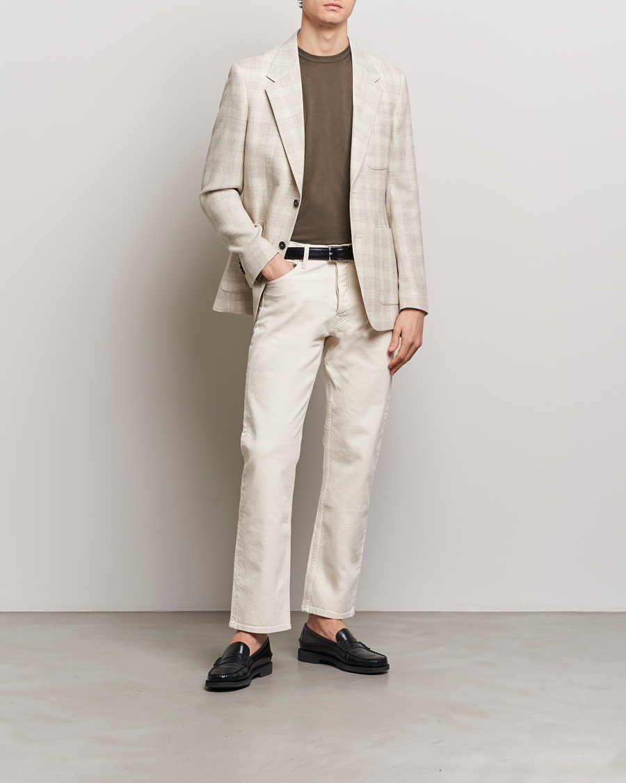 Herre | Dressjakker | Tiger of Sweden | Julien Half Lined Checked Blazer Natural White