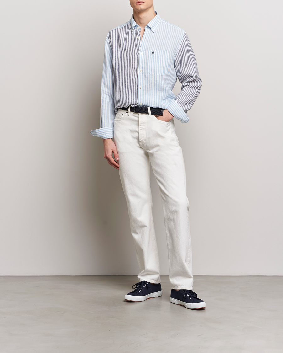 Herre | Skjorter | Morris | Douglas Linen Mix Shirt Blue