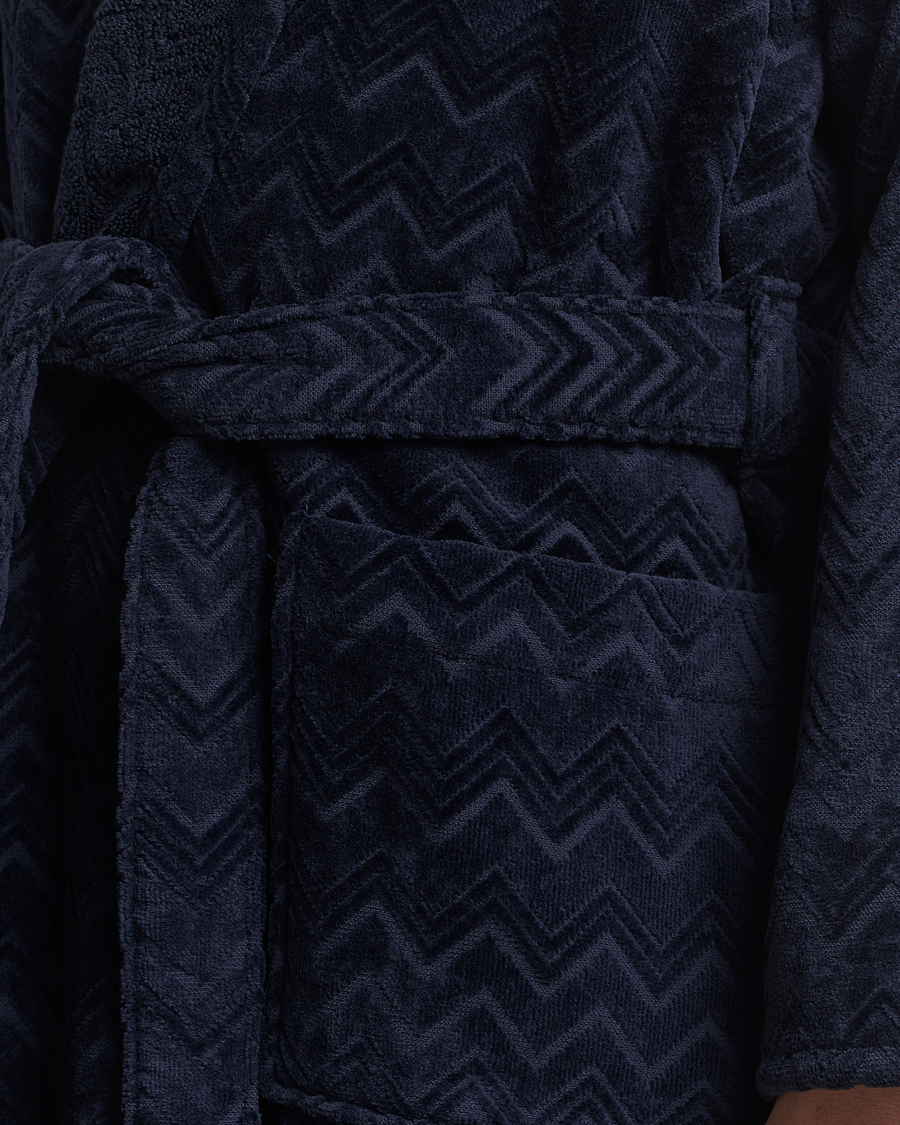 Herre | Pyjamaser og badekåper | Missoni Home | Chalk Bath Robe Navy