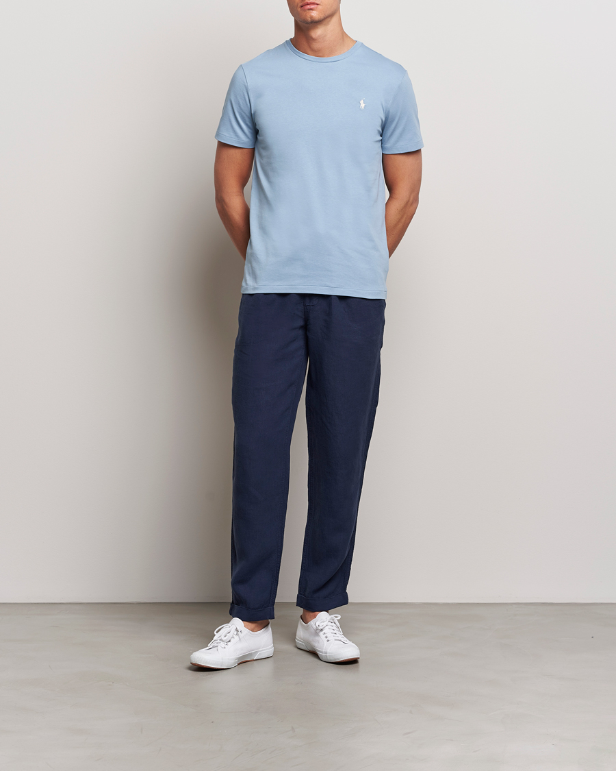 Herre | T-Shirts | Polo Ralph Lauren | Crew Neck T-Shirt Vessel Blue