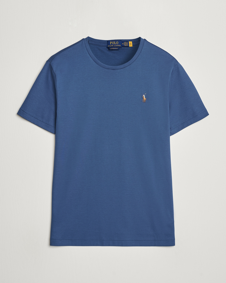 Herre | T-Shirts | Polo Ralph Lauren | Luxury Pima Cotton Crew Neck T-Shirt Clancy Blue