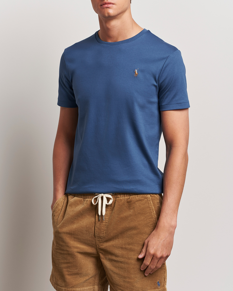 Herre |  | Polo Ralph Lauren | Luxury Pima Cotton Crew Neck T-Shirt Clancy Blue