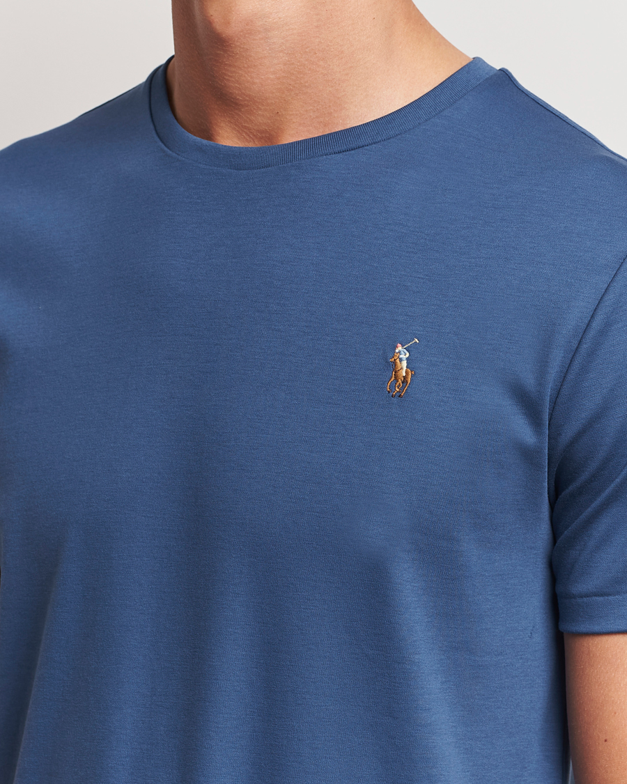 Herre | T-Shirts | Polo Ralph Lauren | Luxury Pima Cotton Crew Neck T-Shirt Clancy Blue