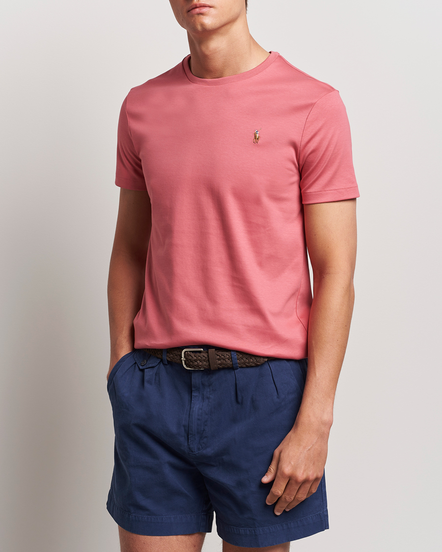 Herre | T-Shirts | Polo Ralph Lauren | Luxury Pima Cotton Crew Neck T-Shirt Adirondack Red