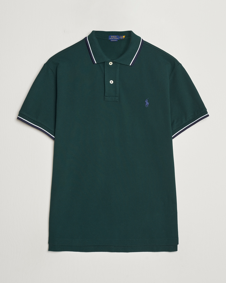 Herre | Pikéer | Polo Ralph Lauren | Custom Slim Fit Tipped Polo Moss Agate