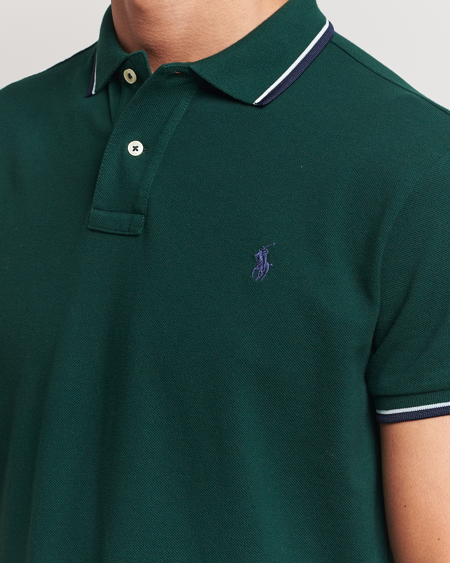 Herre | Pikéer | Polo Ralph Lauren | Custom Slim Fit Tipped Polo Moss Agate