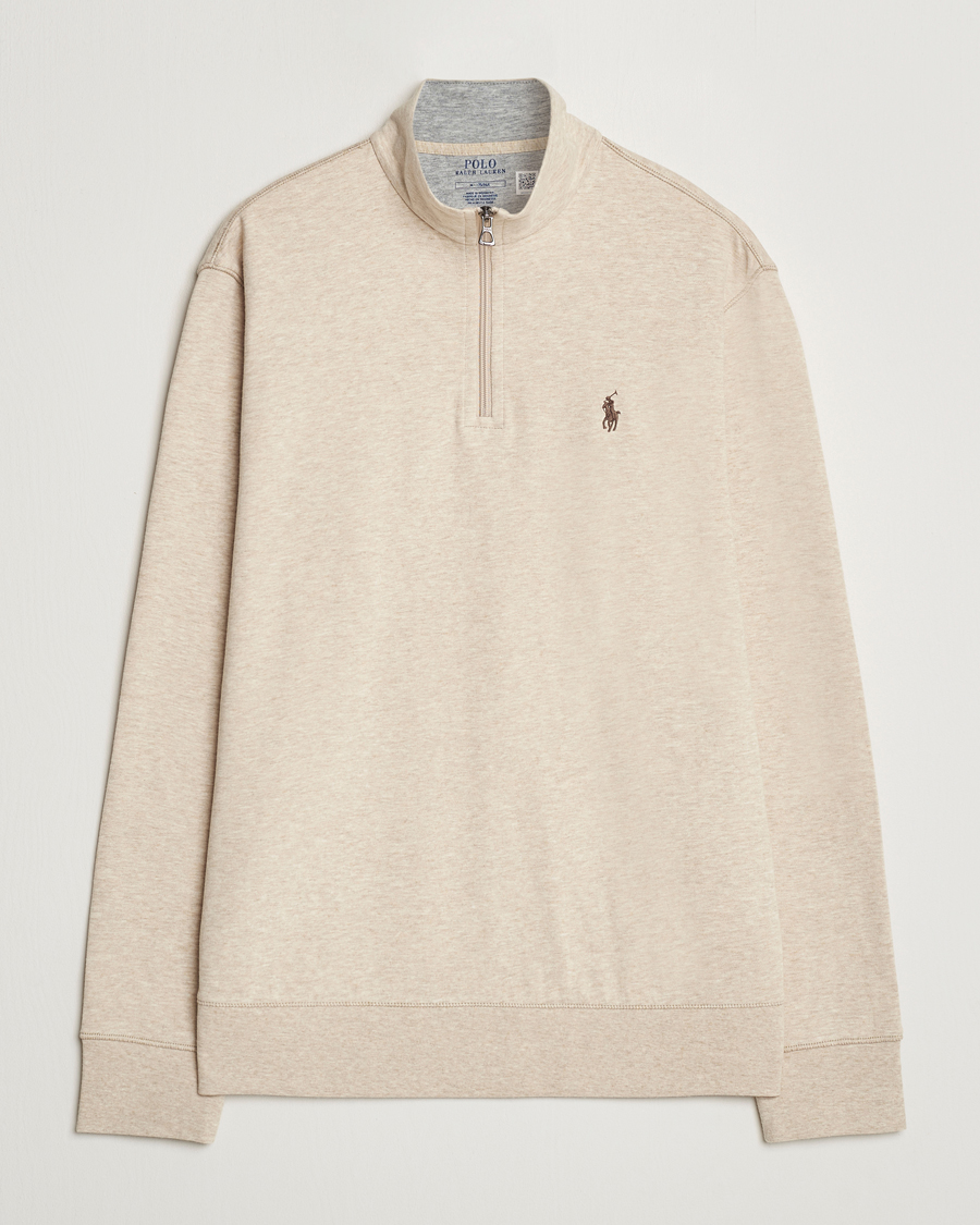 Herre | Gensere | Polo Ralph Lauren | Tech Double Knit Half Zip Expedition Dune Heather