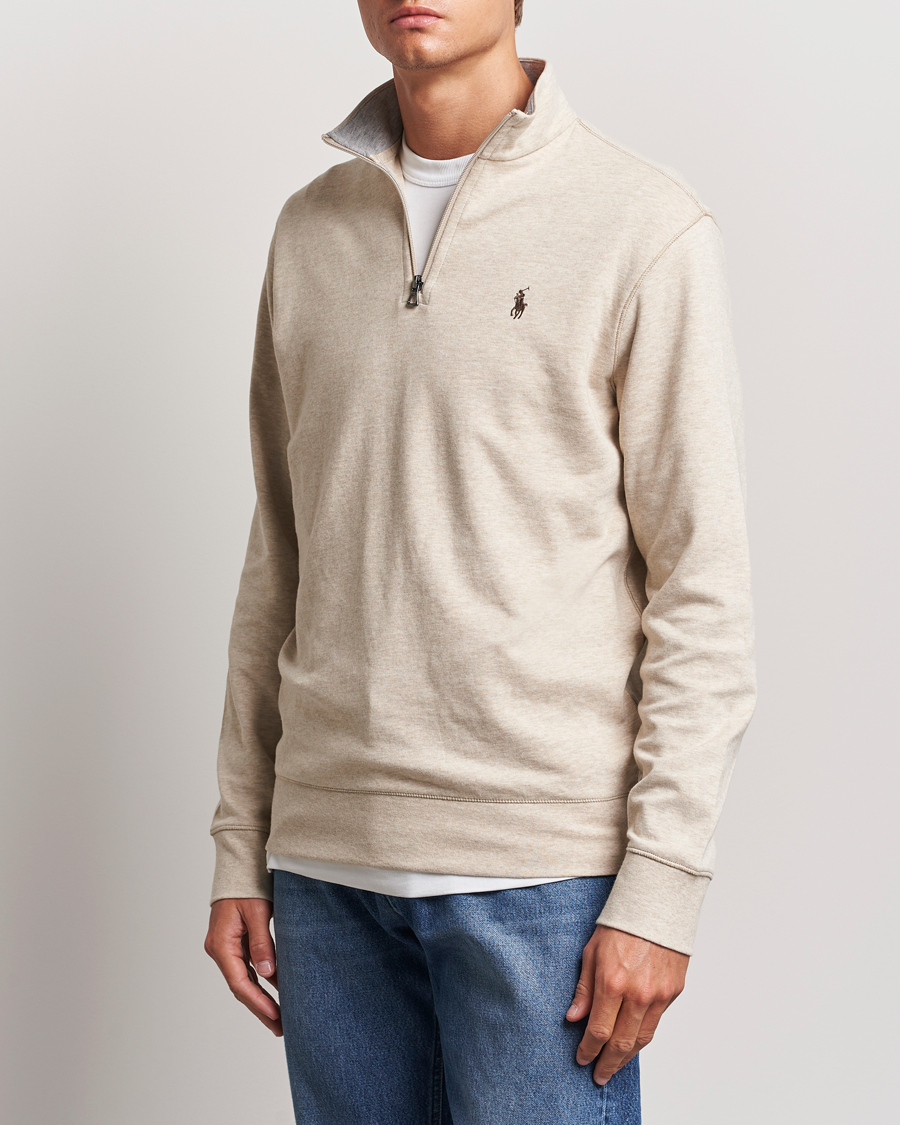 Herre | Gensere | Polo Ralph Lauren | Tech Double Knit Half Zip Expedition Dune Heather