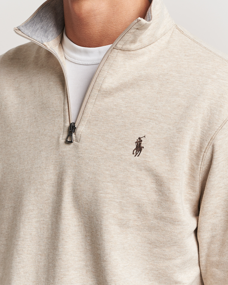 Herre | Gensere | Polo Ralph Lauren | Tech Double Knit Half Zip Expedition Dune Heather