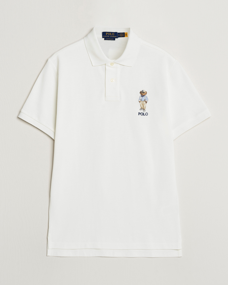 Herre | Pikéer | Polo Ralph Lauren | Custom Slim Fit Bear Polo Deckwash White