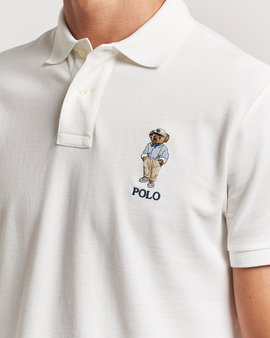 Herre | Pikéer | Polo Ralph Lauren | Custom Slim Fit Bear Polo Deckwash White