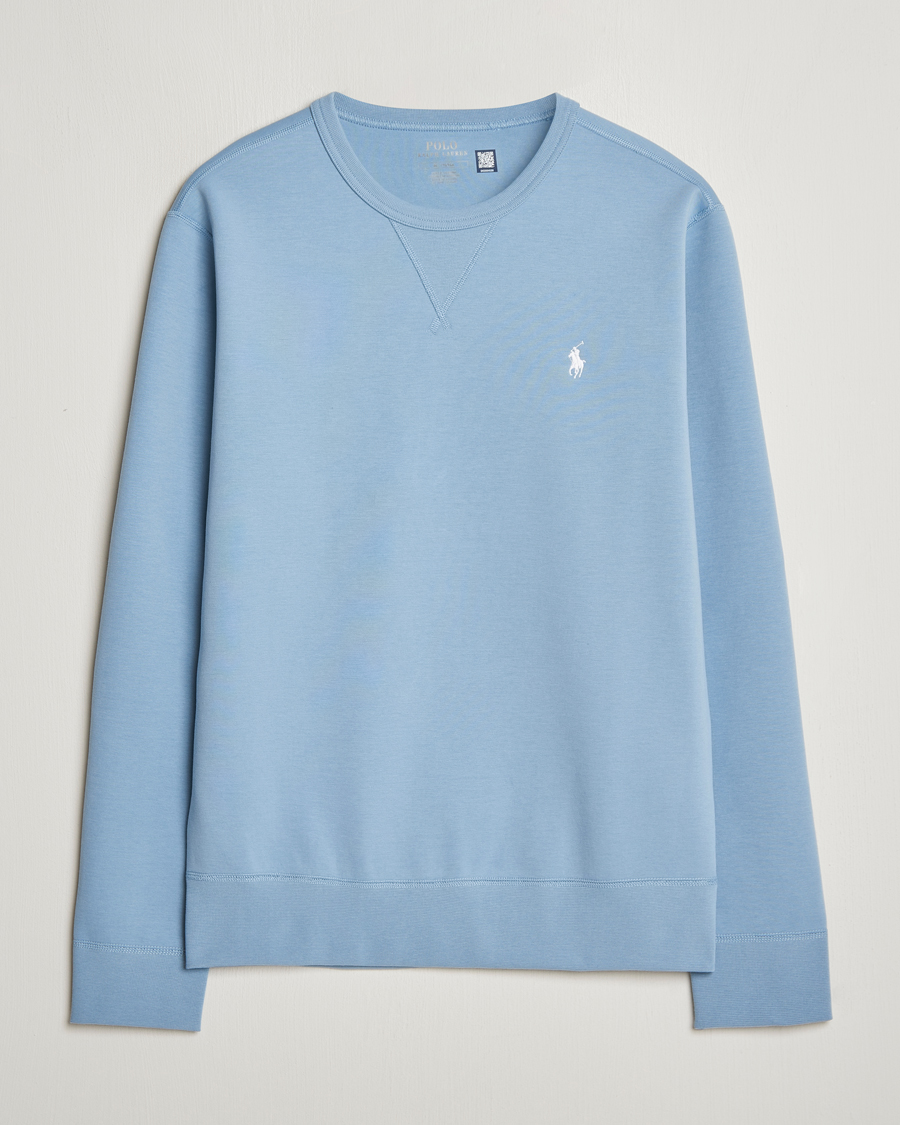 Herre | Gensere | Polo Ralph Lauren | Tech Double Knit Crew Neck Sweatshirt Vessel Blue